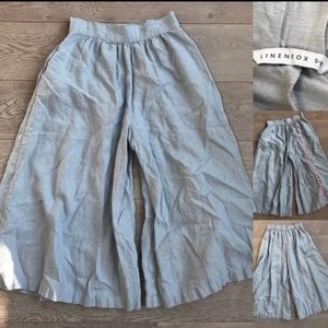 Linenfox Clementine Palazzo Pants in  Dusty Blue